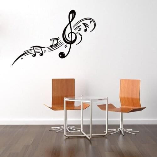 Musical Note Scale Treble Clef Pattern Wall Sticker Home Decor Vinyl Wall Decal Children Kids Room Decoration Nursery Wallpaper