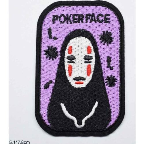 Poker Face Spirited Iron On Embroidered Clothes Patches For Clothing Stickers Away Off Wholesale