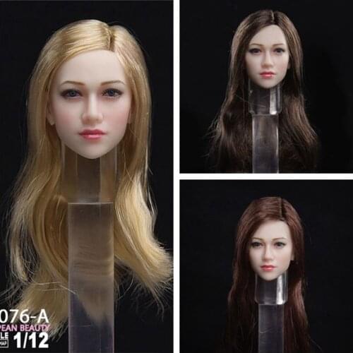 New Style 1/12 Scale European Style FG076 Anna 3 Colors Hair For 6 Inch Doll Soldier Head Sculputre