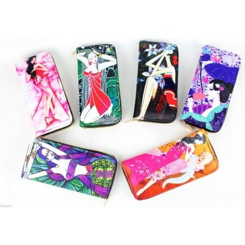 Wholesale Lots2pcs New Chinese Refinement Painted Vintage unique clutch Wallet Purse jewelry bag