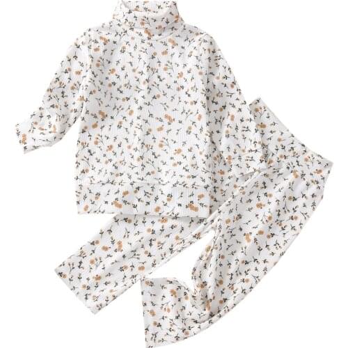 Citgeett Autumn Infant Baby Girls Casual Clothes Set Turtleneck Pullover and Elastic Waist Pants Spring Suit