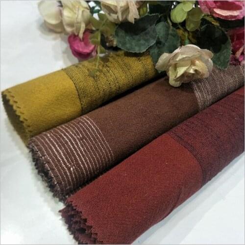 Sand washed wide stripe slub jacquard retro yarn dyed cotton fabric used for casual wear shirt handicraft DIY material