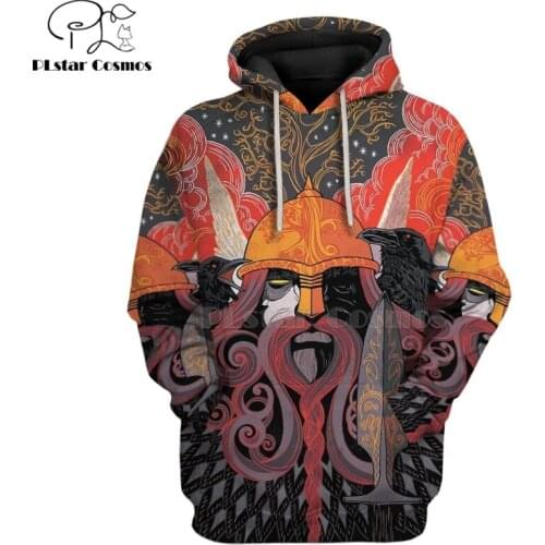 PLstar Cosmos Viking Warrior Tattoo Pullover Tracksuit casual 3D Print Zipper/Hoodie/Sweatshirt/Jacket/Mens Women style-71