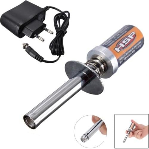 RC Nitro 1.2 V 1800Mah/ 3600Mah RECHARGEABLE GLOW PLUG starter Igniter AC Charger for Gas Nitro Engine Power 1/10 1/8 RC Car