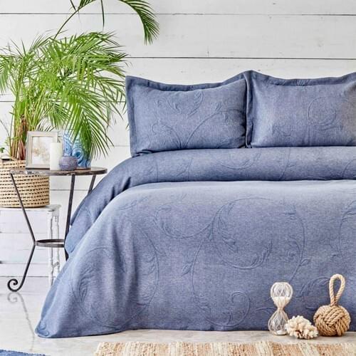 Roe Home Mirela Indigo Double Bed Cover Set