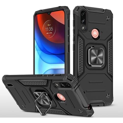 Luxury Shockproof Armor Phone Case For Motorola Moto E7 Power 2021 Magnetic Ring Bracket Cover For Motorola Moto E7 Power Case