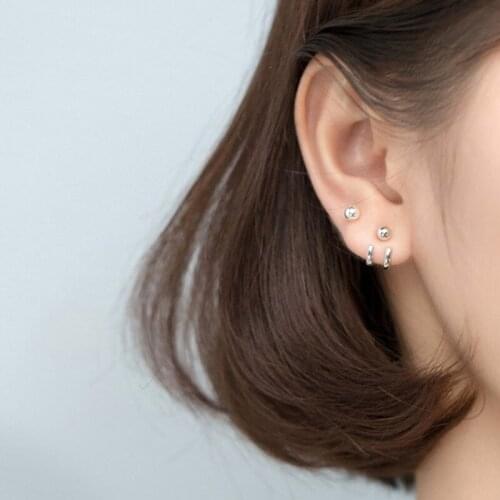 Hook Earrings Women And Men Stylish S925 Creative Double-Line Hook Earrings Japanese And Korean Style Simple All-Match Earrings