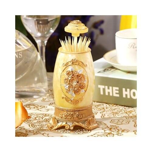 Sutomatic Toothpick Box Creative Resin Pressing Toothpick Tube Portable Covered Cotton Swab Canister Cotton Swab Box Home Access