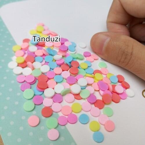 Tanduzi 100g Clay Candy Round Shaped Sprinkle Simulation Food Polymer Clay Cabochon DIY