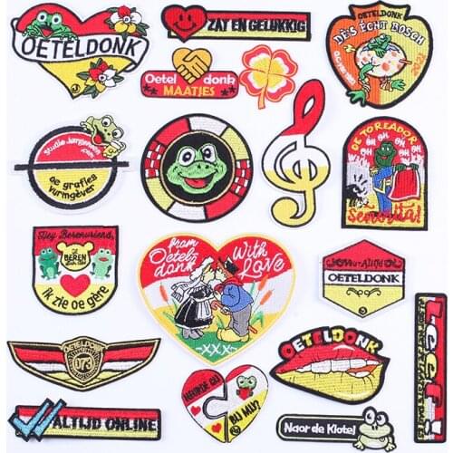 Iron on Patches for Clothes Embroidery Patch Sew on Patches Badges Fabric Stickers Sewing Diy Oeteldonk Applique Stripes Dress I