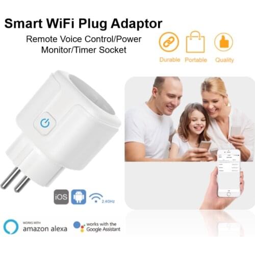 Tuya EU Smart Plug Adapter WIFI Socket Power Monitor Timer IoT Remote Control Wireless Outlet for Alexa Google Home Assistant
