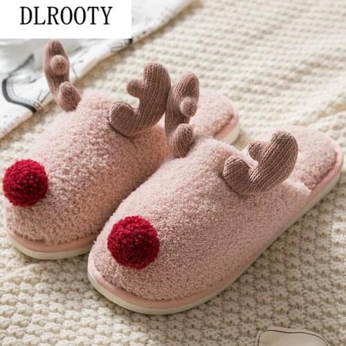 Women Winter Warm Slippers Indoor Fashion Cute Platform Silent Non-slip Short Plush Shoes Woman Slides Flat Casual Comfortable