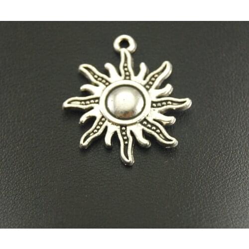 10Pcs Silver Color Sun Pendant Fit Bracelets Necklance DIY Metal Jewelry Making A867