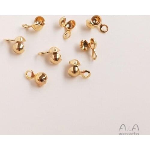 14K gold and color-preserving bag buckle beanie buckle double ear bilateral buckle closing shell buckle diy bracelet necklace be