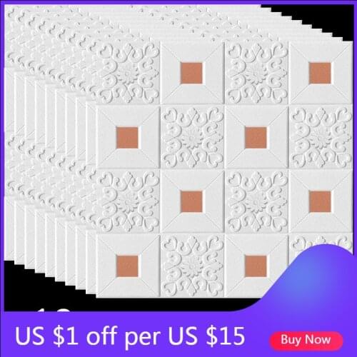 3D Wall Sticker Stereo Ceiling Panel Roof Decor Foam Wallpaper Self-adhesive Waterproof DIY Living Room Decoration TV Background