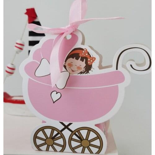 50pcs New Baby Carriage Gift Box Candy Box Favor Box Wedding Favour Box for Girls Boys Birthday Kids Shower Festival Decorations