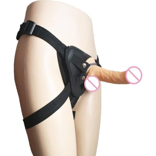AMABOOM Strap On Mini Dildo Panties 15*3.5CM Soft Small Penis With Suction Cup Strapon Harness for Vagina/Anal Plug Sex toys