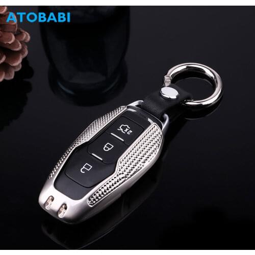 Zinc Alloy Car Key Case For Ford Focus 3 Fiesta Maverick Mondeo MK4 MK2 MK3 Smart Remote Control Fob Cover Keychain Protect Bag