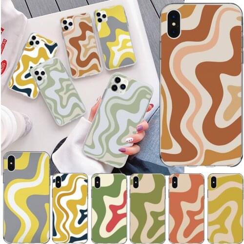 Liquid Swirl Abstract Pattern in Beige Sage Green Phone Case For iphone 12 11 Pro Max Mini XS Max 8 7 6 6S Plus X 5S SE 2020 XR