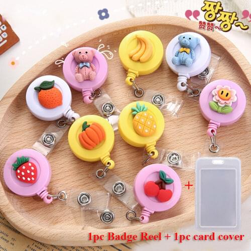 Student Nurse Card Cover with Retractable Badge Reel Business ID Card Work Card Badge Holder Women Credit Card Holder Wallet
