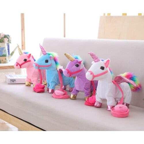 32 cm Electric Walking Unicorn Plush Toy Stuffed Animal Unicorn Gift For Childrens Day Gift