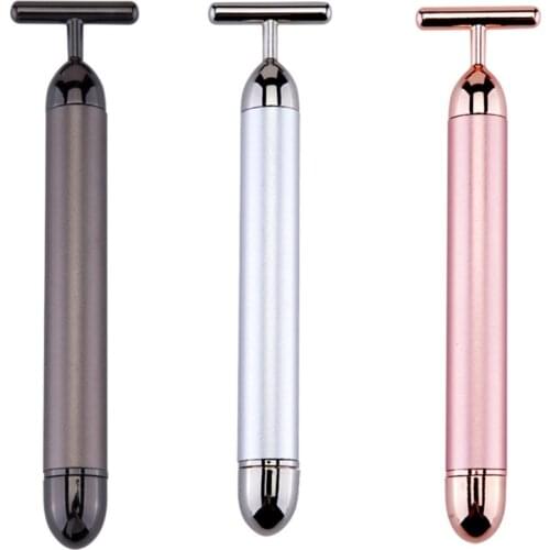 Energy Beauty Bar 24k Golden Pulse Beauty Massager ,T Shape Gold Facial Massager Energy Instant Face Pull Tight C1FF