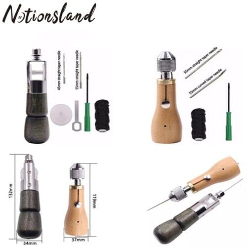Leathercraft Lock Stitch Sewing Awl Thread Kit Fabric Craft Stitch Needles Stitch Leather Fabric Leather Machine Sewing Tool