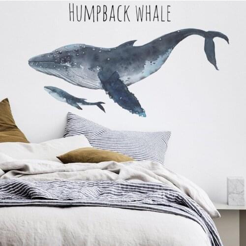 Creative Wall Stickers Mother and Child Whale Home Decoration Background Kindergarten Art Mural Stickers Moveable except FX-D17