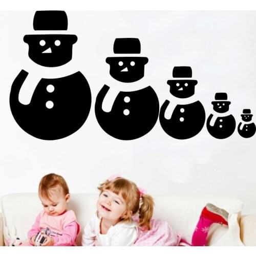 Snowmen Line Art Design Wall Sticker Vinyl Christmas Festival Special Decor Wall Murals Home Room 2018 Merry Christmas DecalF-19