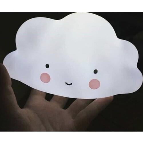 Cute Cloud LED Night Light Kids Bedside Lamp Battery Operated Bedroom Room Decoration Cloud Nightlight For Kid Children Gifts