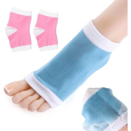 2pcs Reusable Smooth Anti Dry Skin Care Tools Heel Socks Anti Cracked Chapped Gel Moisturizing Spa Foot Protector