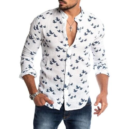 2021 Newest Mens Short Sleeve Casual Shirt, Pattern Printed Round Neck Single Breasted Tops, Outwear Simple Top Cloth