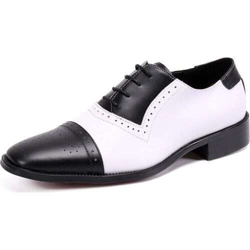 New Spring Autumn Casual Mens Classic Shoes Pointed Toe All-match Color Matching Cowhide Pointed Toe Retro Leather Mens Shoes