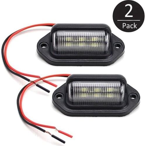 2PCS Number Plate Light 6 LED Car LED License Lamp Tag Interior Step Light Boat Trailer Truck Car License Plate Lighting