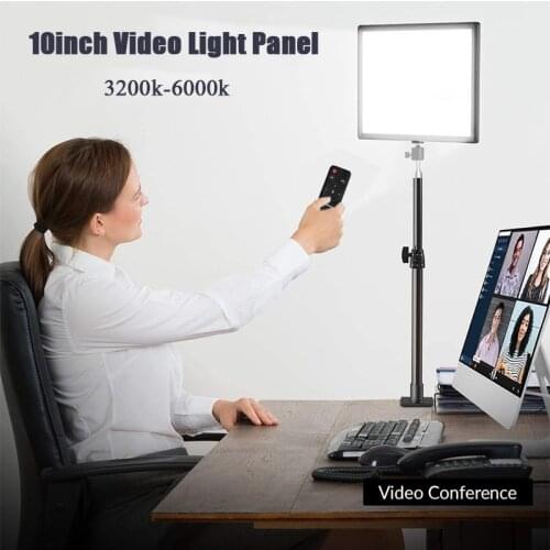 Dimmable 10inch LED Video Light Panel EU Plug 3200k-6000k Photography Lamp With Tripod For Youtube Makeup Video Fill Light