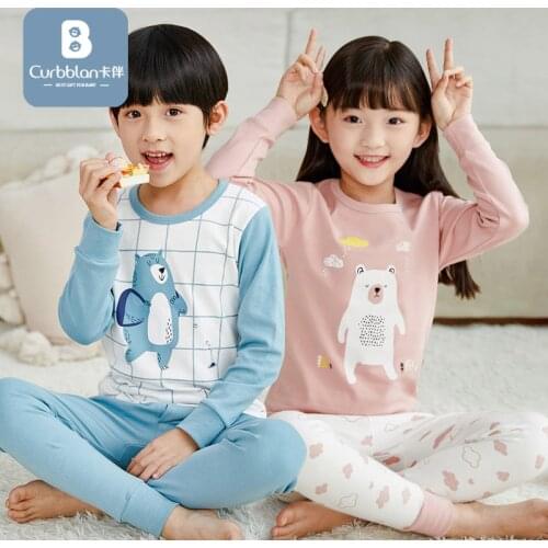 Curbblan Boys Girls Pajamas Set Pyjama Kids Pajama Sets Toddler Sleepwear Children Nightwear Long Sleeve Autumn Winter Pjs