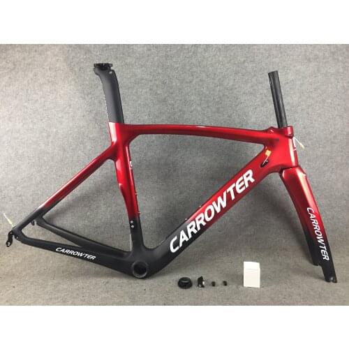 CARROWTER XR4 Carbon Frame T1100 UD Glossy Black Red Full Carbon Fiber Road Bike Frames Bicycle Frameset BB386 Concept C64 Frame