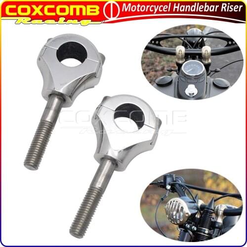 Motorcycle Brass/Polish 25mm Extend Handlebar Riser Handle Bar Mount Clamp Cafe Racer For Harley Honda Sportster Chopper Bobber