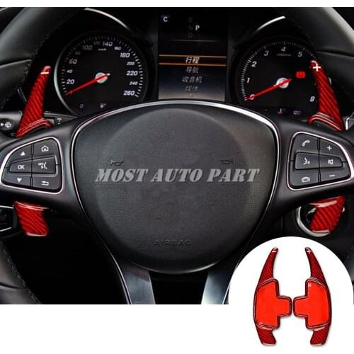 Carbon Fiber Steering Wheel Paddle Shifter For Benz A B C E S V Class W176 W246 W205 W213 W222 W447 C117 W218 X156 205 Red/Black