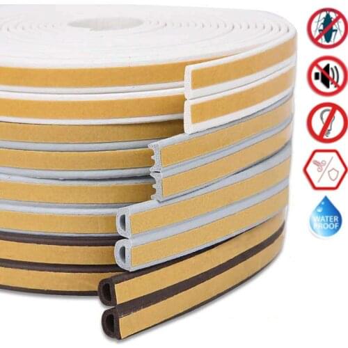 5 meters DIPE self-adhesive door and window sealing strip glass window anti-collision rubber strip foam sound insulation strip