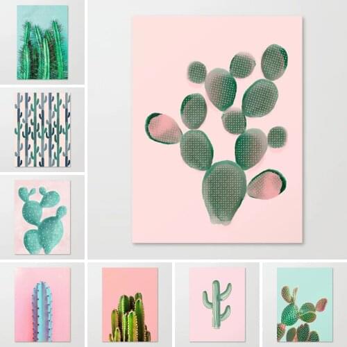 Self-adhesive wall stickers Cactus Poster Fresh Home Decor Painting Wall Art Plant Pictures Posters Kids Room Decoration