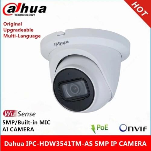 Dahua IPC-HDW3541TM-AS 5MP WizSense Network Camera POE Built in MiC & SD Card Slot IP67 IR 30M AI Camera