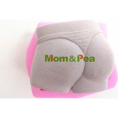 Mom&Pea 0466 Free Shipping Bikini Bottom Shaped Silicone Mold Cake Decoration Fondant Cake 3D Mold Soap Mold