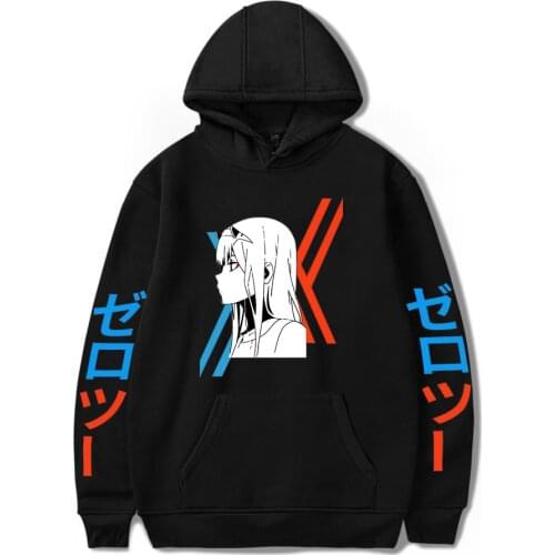 Hot Print Animation Darling in the FranXX Hoodies Men Sweatshirts Women Autumn Hip Hop Hoodie Casual Boys Girls Black Pullovers