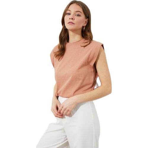 Женские однотонные футболки TRENDYOLMİLLA China At AliExpress