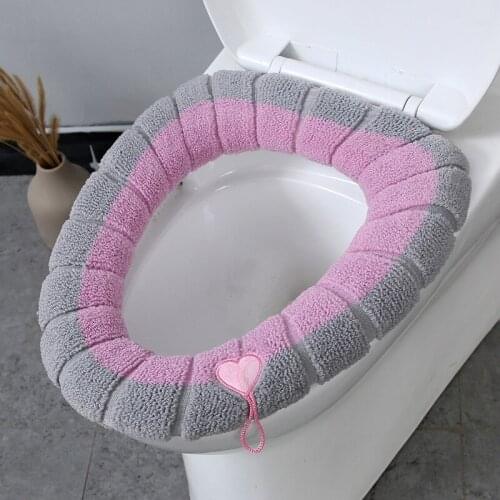 Universal Soft Heated Washable Toilet Seat Mat Set for Home Decor Closestool Mat Seat cover Toile Warmer Case