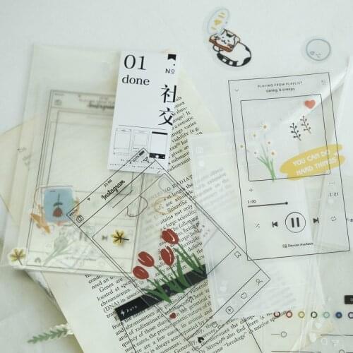 Vintage Collage Secret Movie social interface PVC sticker package DIY diary Bullet Journal decoration sticker album scrapbooking