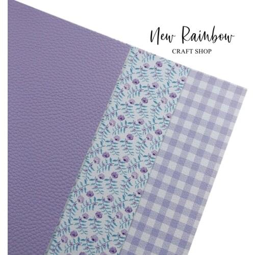 New Rainbow 22X30cm/A4 Beautiful Lilac Bundle Faux Leatherette Wildflower Pefect Making Baby Bows, Hairclips, DIY Accessories
