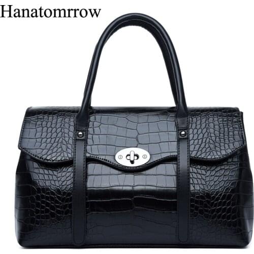 Boston New Fashion Crocodile Pattern Retro Large-capacity Vintage Pillow Women Handbags Pu Leather Ladies Shoulder Bags