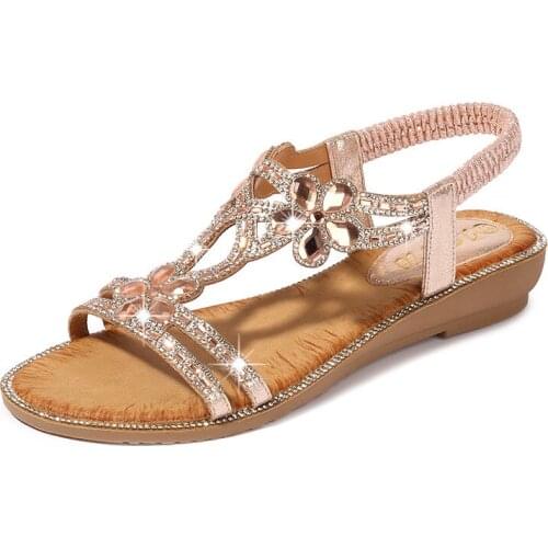 2021 Women Sandals Summer Shoes Crystal Flower Sandals Fli Flops Girl Platform Sandals Elegent Slippers Fashion Casual Shoes